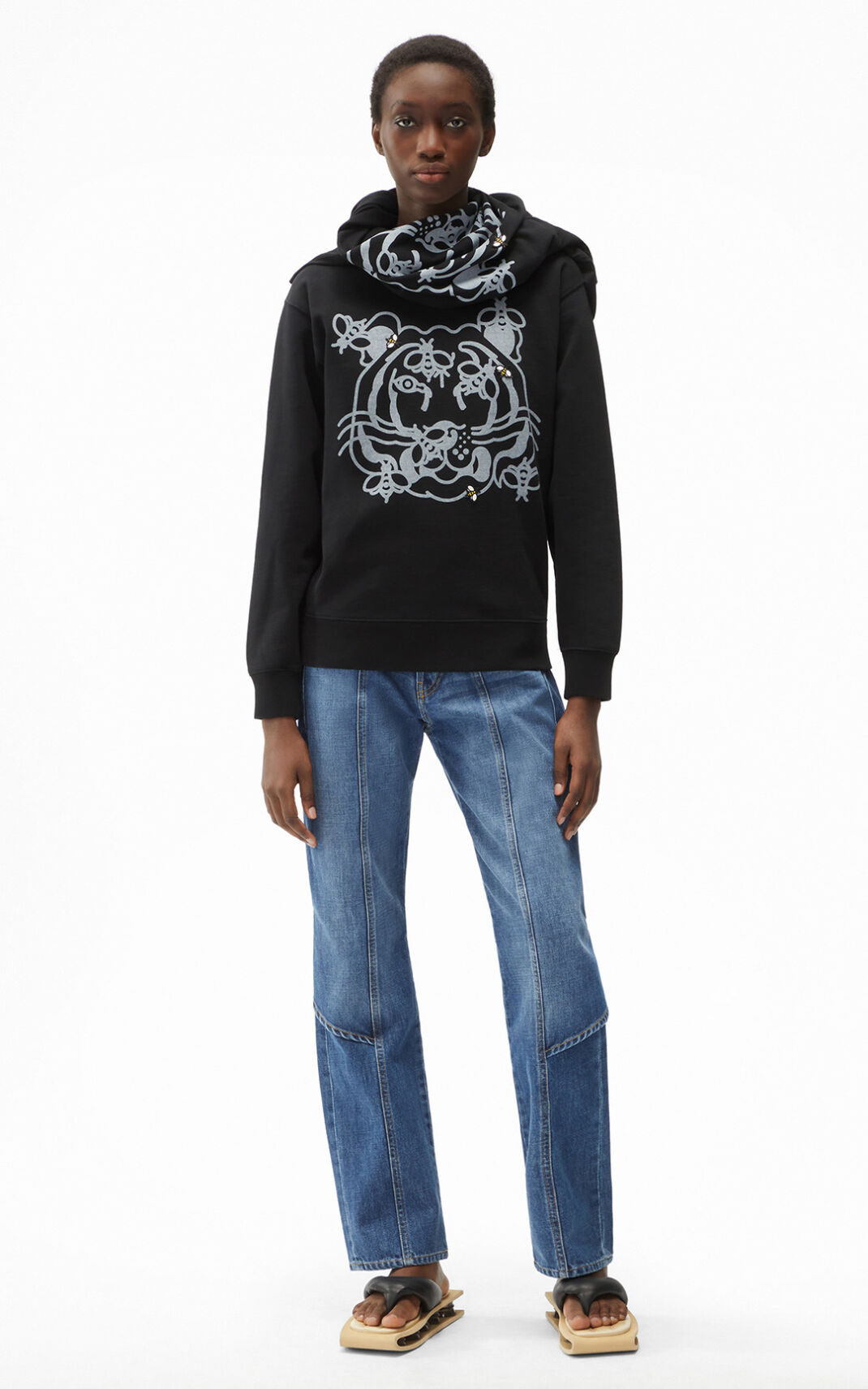 Sudadera Kenzo Bee a Tiger Mujer Negras RKE805147